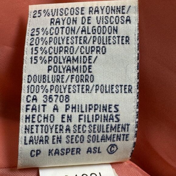 Lord & Taylor Striped Blazer 16W Career Jacket Peach Lightweight Casual Office - Picture 6 of 9